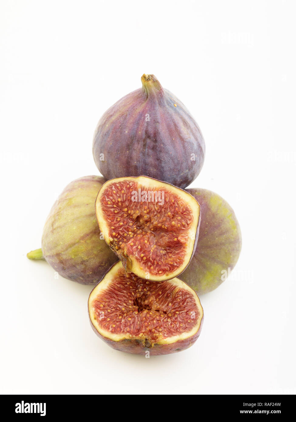 Fig frutto contro uno sfondo bianco, cibo still-life fotografia Foto Stock
