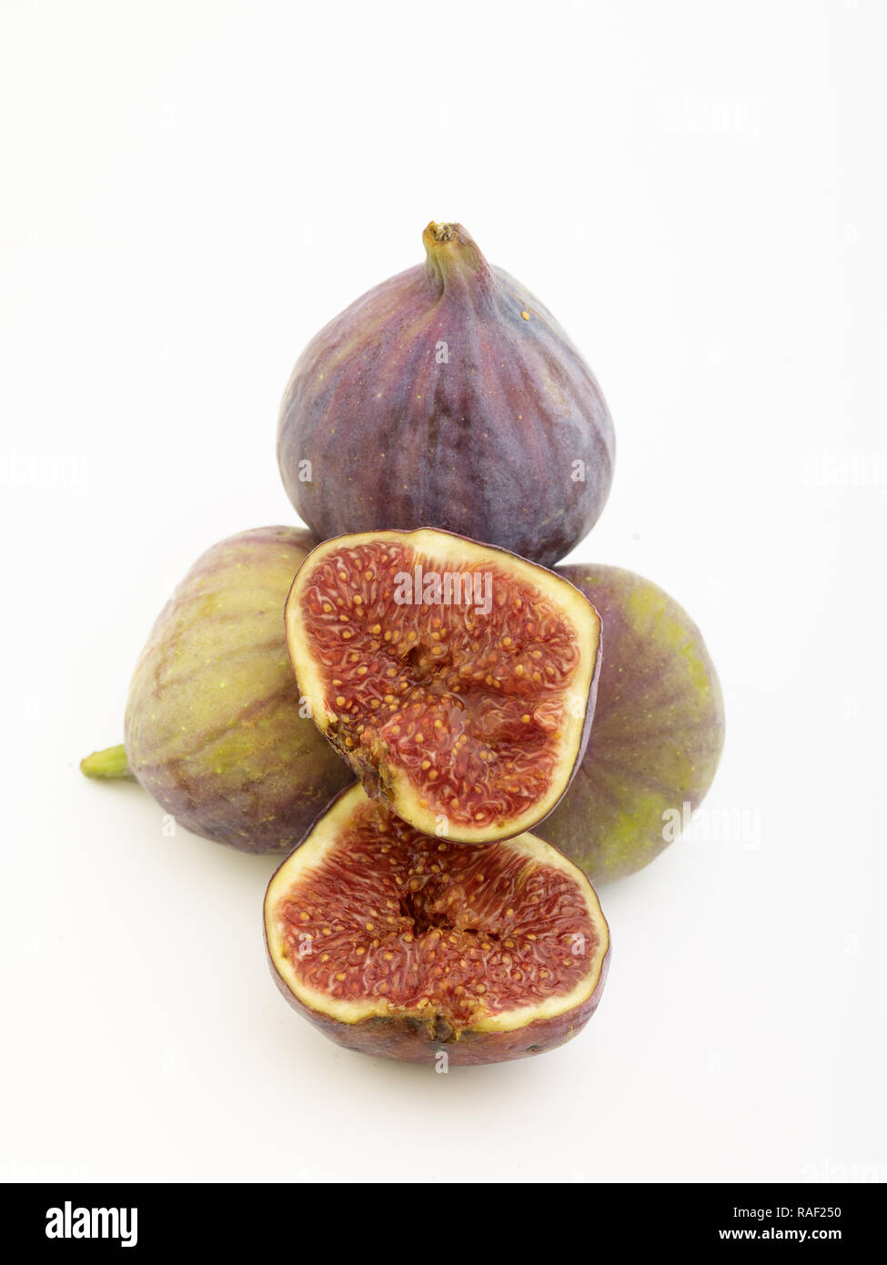 Fig frutto contro uno sfondo bianco, cibo still-life fotografia Foto Stock