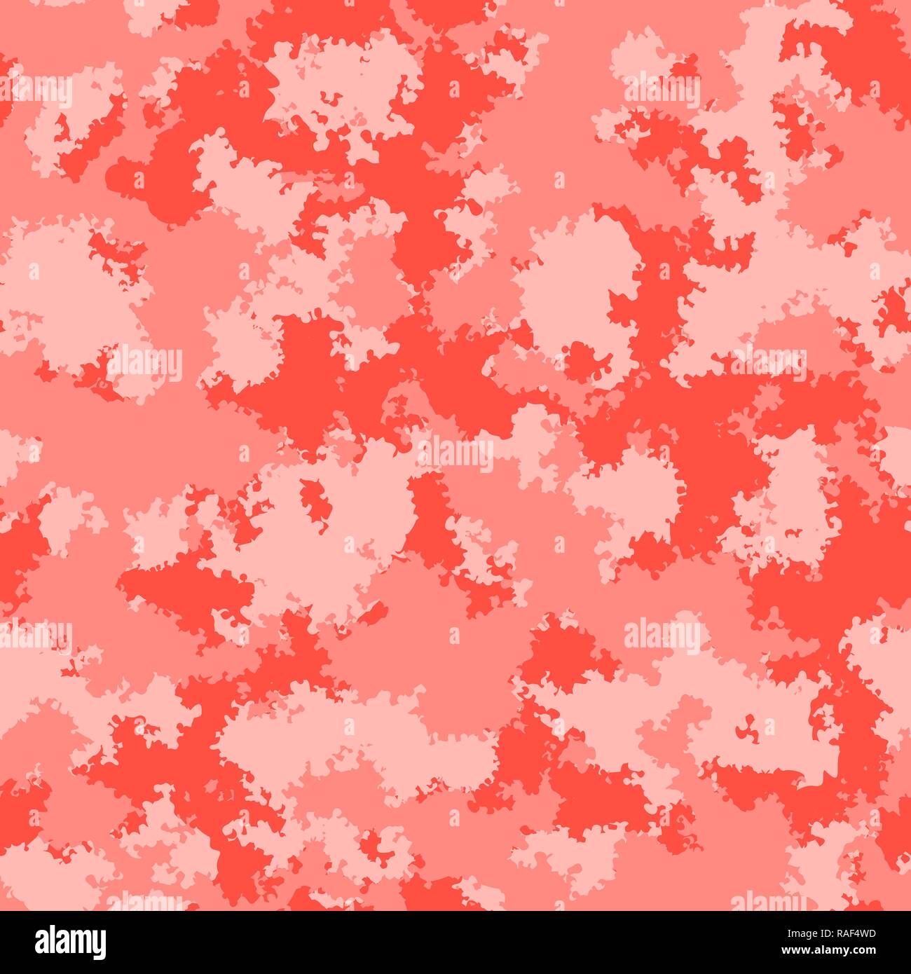 Moda camo superficie di progettazione. Piastrella digitale camouflage pattern. Coralli viventi in marmo di nuvole di colore tessuto senza cuciture trendy texture camouflage rosso salmone te Illustrazione Vettoriale