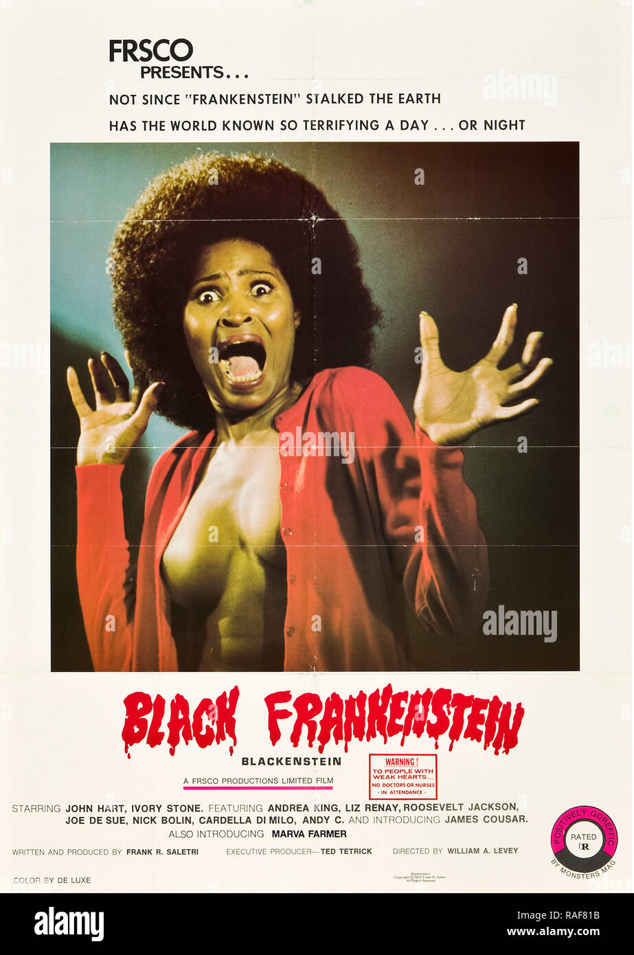 Blackenstein (Frsco, 1972), Poster John Hart Riferimento File # 33636 802THA Foto Stock