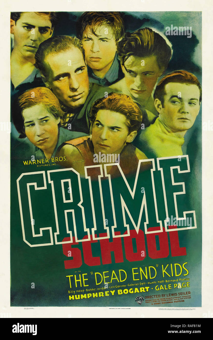 Scuola di criminalità (Warner Brothers, 1938), Poster Humphrey Bogart Riferimento File # 33636 806THA Foto Stock