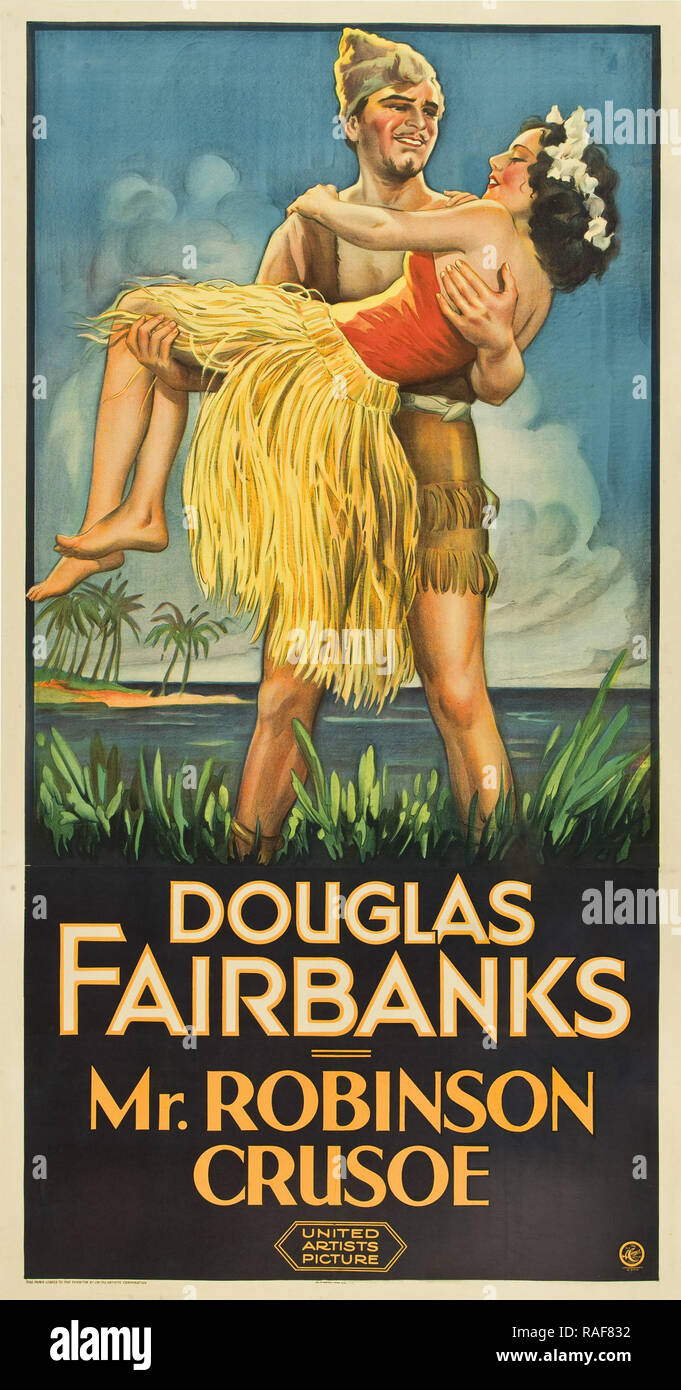 Il sig. Robinson Crusoe (United Artists, 1932), Poster Douglas Fairbanks Riferimento File # 33636 827THA Foto Stock