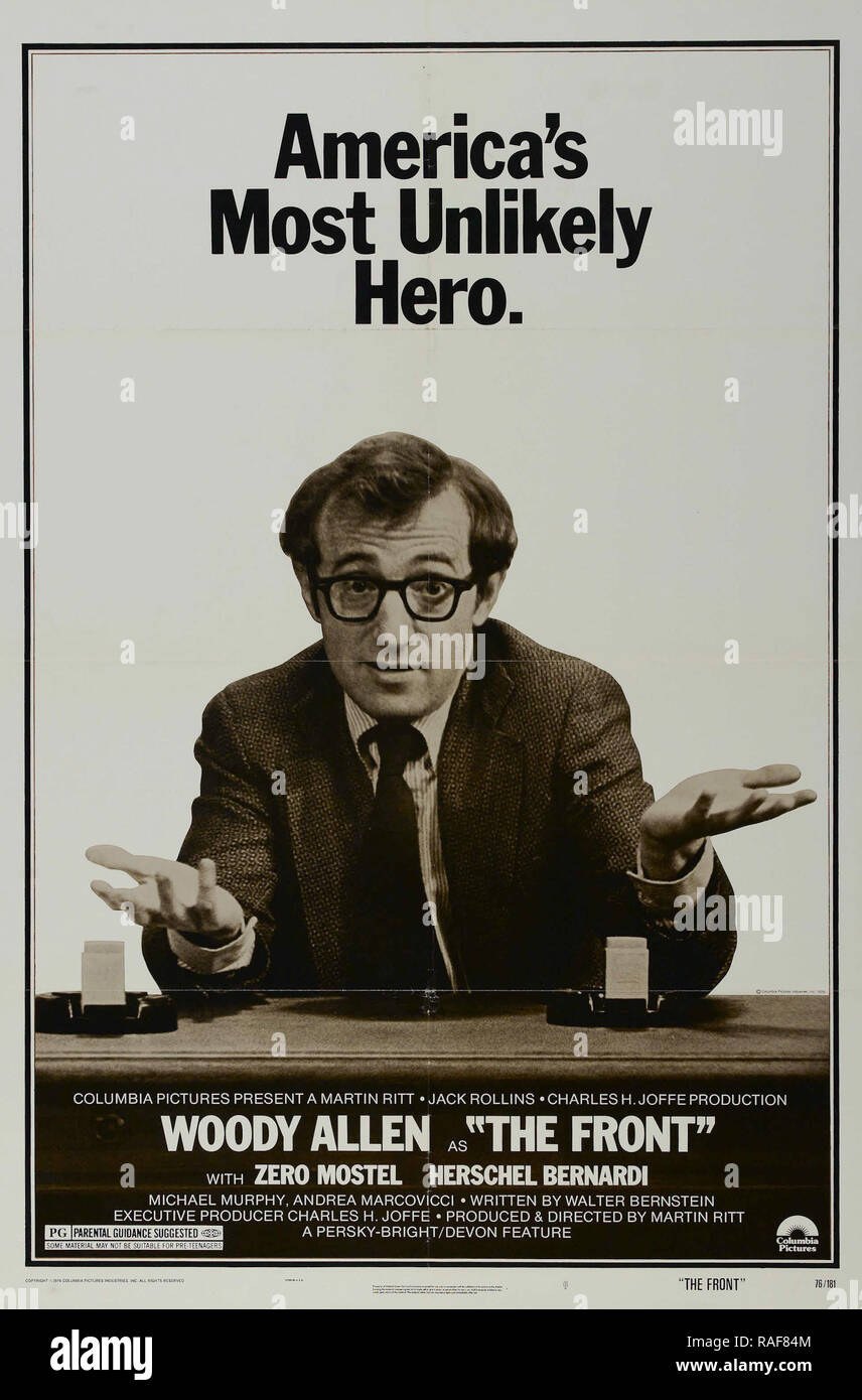 La parte anteriore (Columbia, 1976), Poster Woody Allen Riferimento File # 33636 855THA Foto Stock