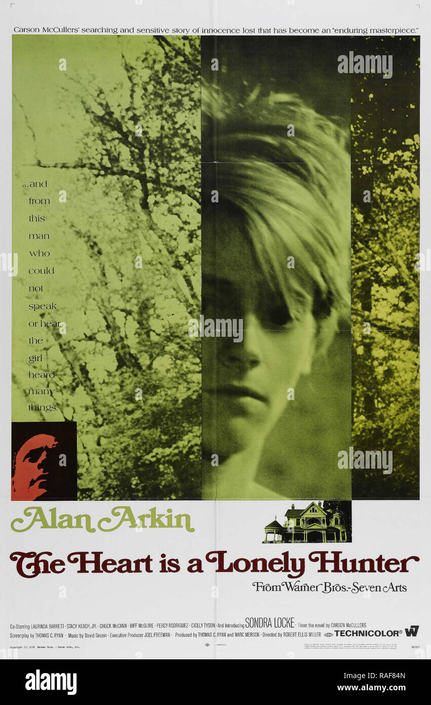 Il cuore è un cacciatore solitario (Warner Brothers-Seven arti, 1968), Poster Alan Arkin, Sondra Locke Riferimento File # 33636 856THA Foto Stock