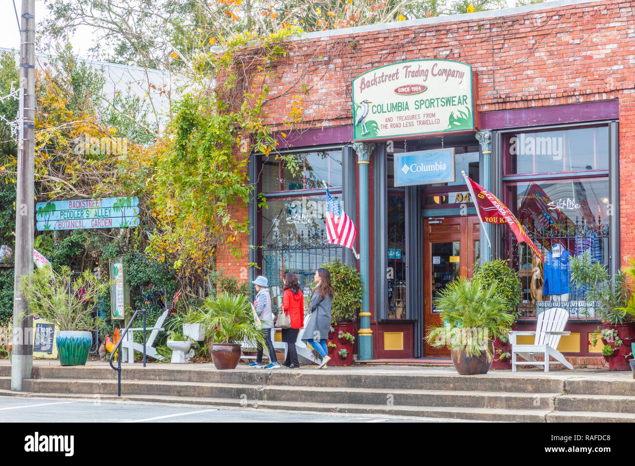 Commerciale del distretto storico di Apalachicola nella Panhandle area o dimenticato Coast della Florida negli Stati Uniti Foto Stock