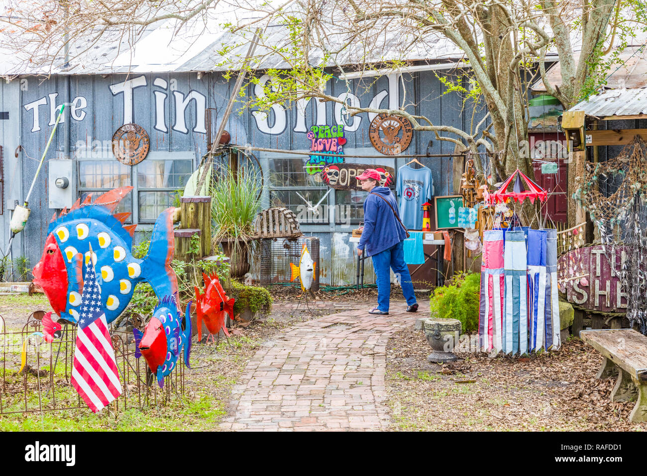 Commerciale del distretto storico di Apalachicola nella Panhandle area o dimenticato Coast della Florida negli Stati Uniti Foto Stock