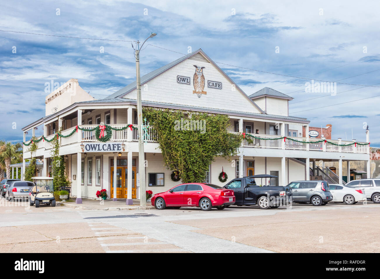 Commerciale del distretto storico di Apalachicola nella Panhandle area o dimenticato Coast della Florida negli Stati Uniti Foto Stock