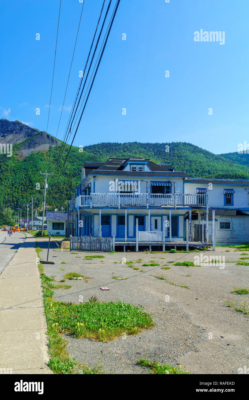 Mont Saint-Pierre, Canada - 13 Settembre 2018: vista del villaggio e il paesaggio in Mont Saint-Pierre, Gaspe Peninsula, Quebec, Canada Foto Stock