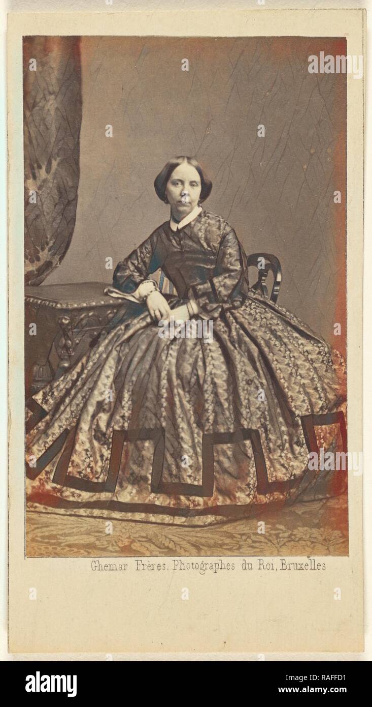 Mme. Van de Weyer, Ghémar Frères (attivo 1860s), 1862 - 1869, albume silver stampa. Reinventato da Gibon. Arte Classica reinventato Foto Stock