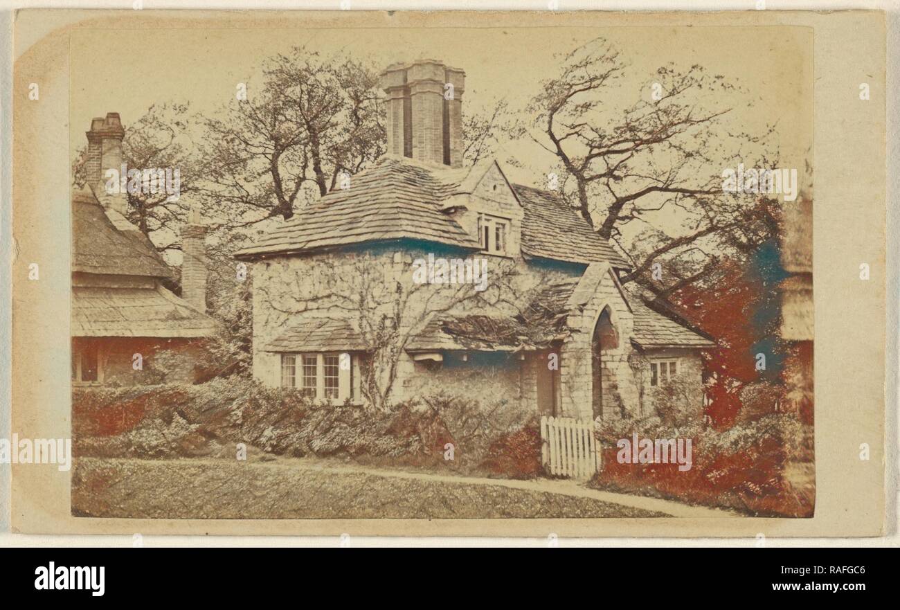 Vista esterna del Cottage Sweetbriar, Blaise Hamlet, britannico, circa 1867, albume silver stampa. Reinventato Foto Stock