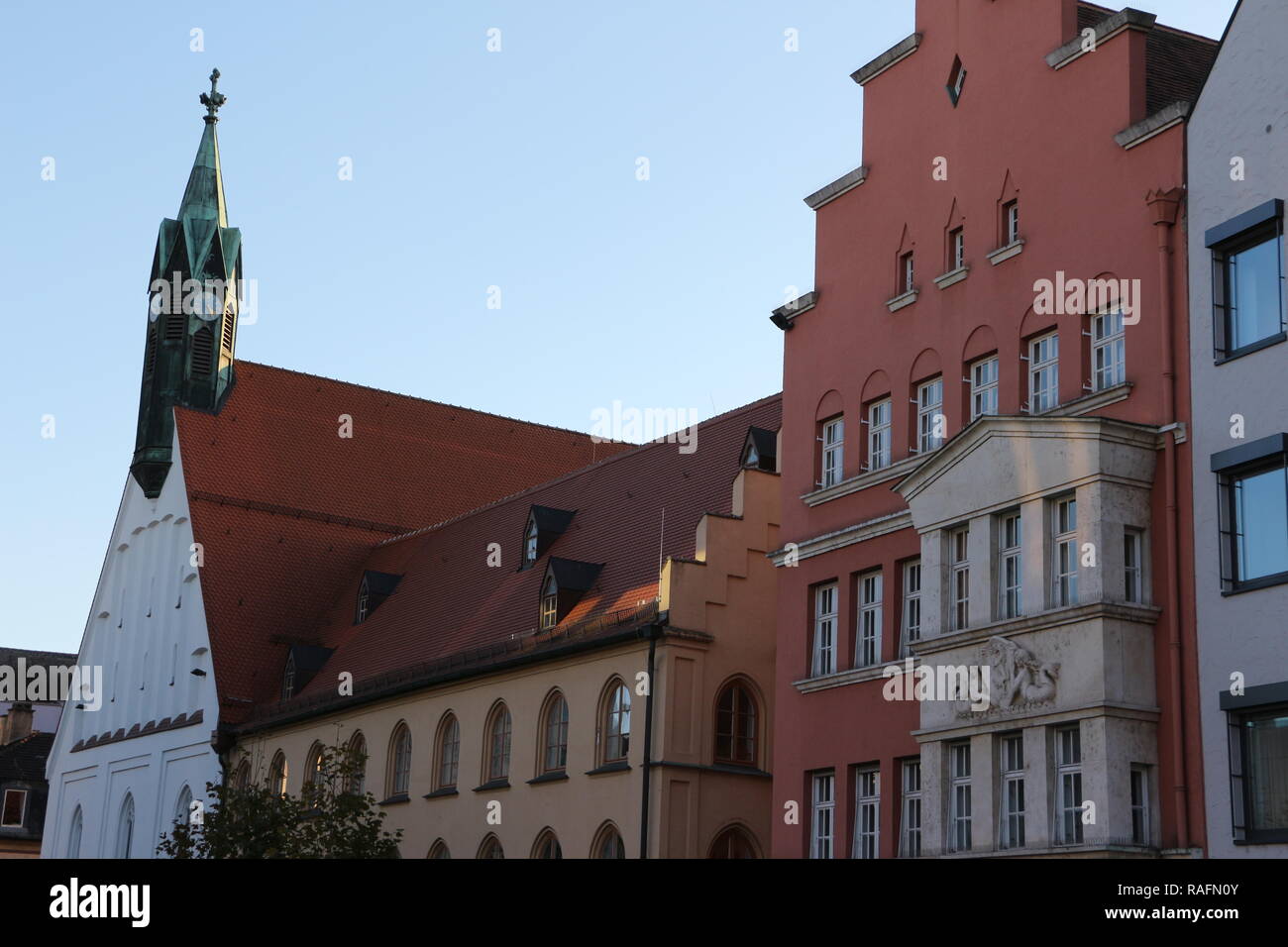 Historische Gebäude im Zentrum von Ingolstadt Foto Stock