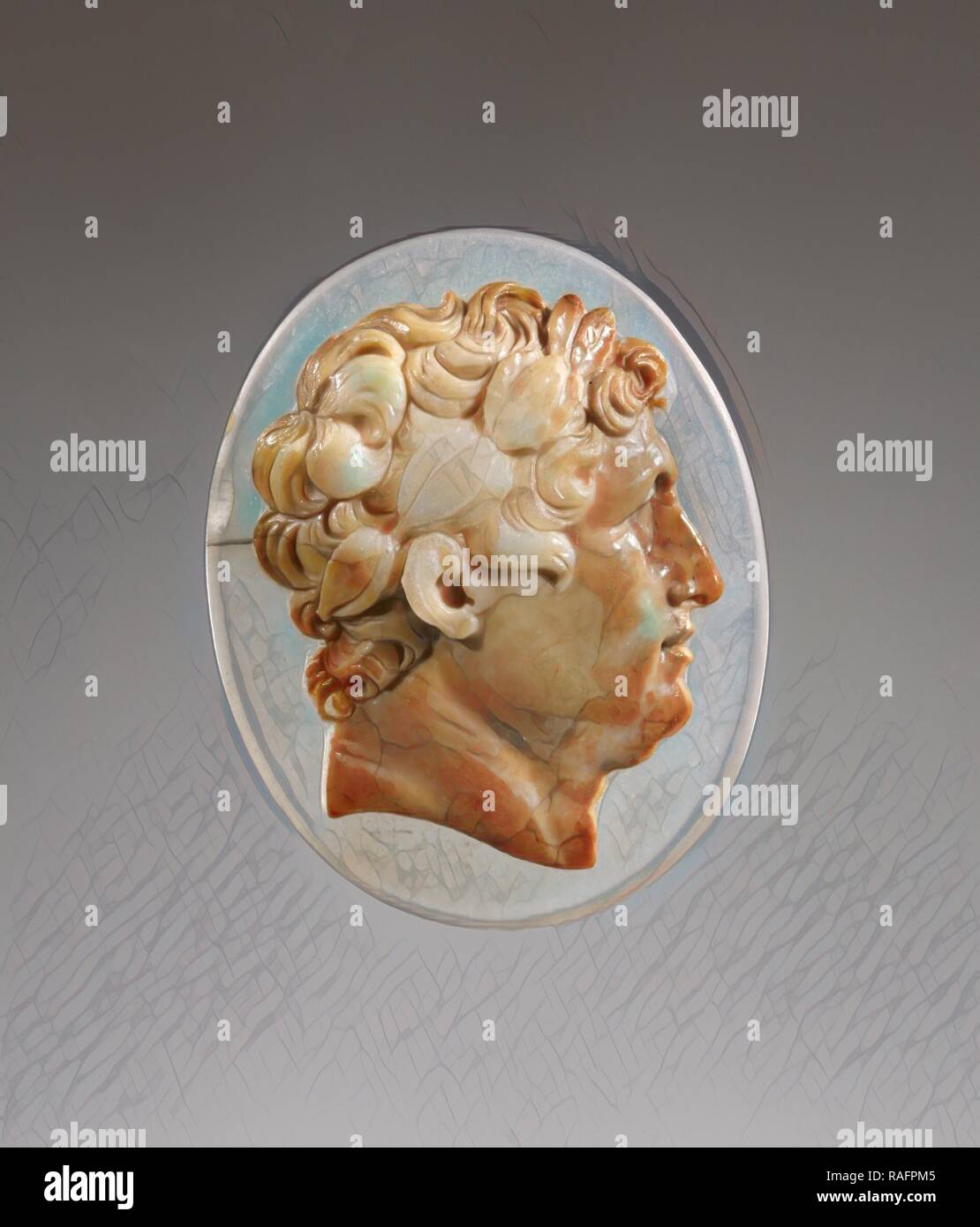 Cameo Philetarios Gem, Europa, 1750 - 1850, quarzo e calcedonio, 2,6 x 3,2 cm (1 x 1 1,4 in.). Reinventato Foto Stock