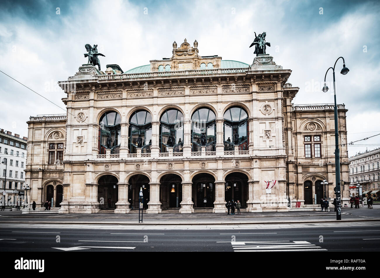 Giorno colpo di Vienna Operahouse Foto Stock