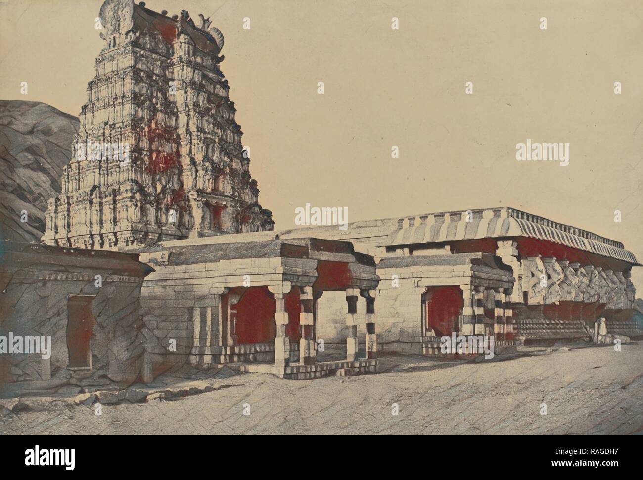 Secunder malese. Pagoda Therooparungoonrum ai piedi della collina, il cap. Linnaeus trippa (inglese, 1822 - 1902 reinventato Foto Stock