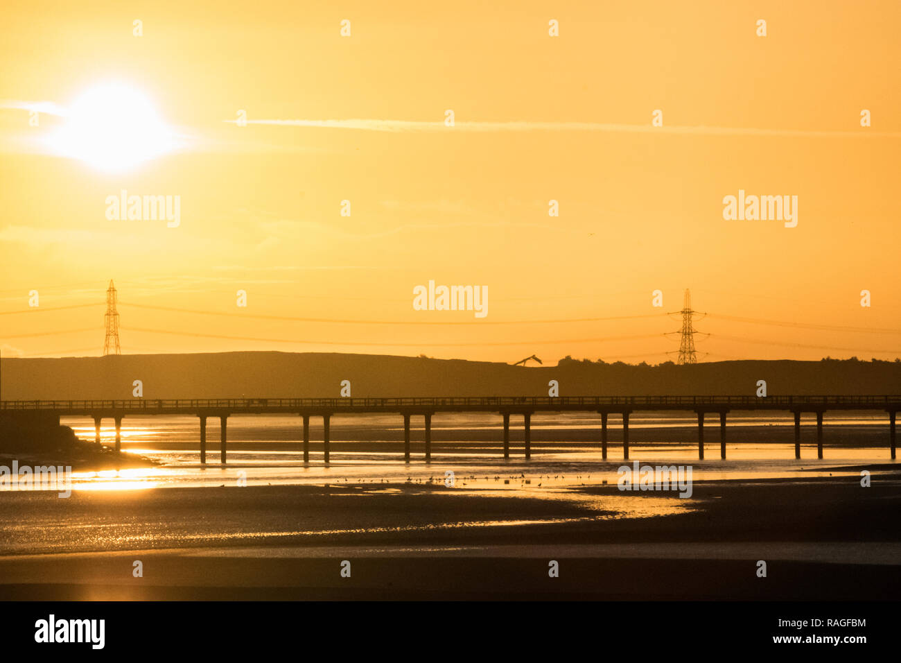 Il Mersey ponte Gateway costruzione, 2014-2017. Varie fasi della costruzione del ponte tra Widnes & Runcorn (Halton) sul fiume Mersey Foto Stock
