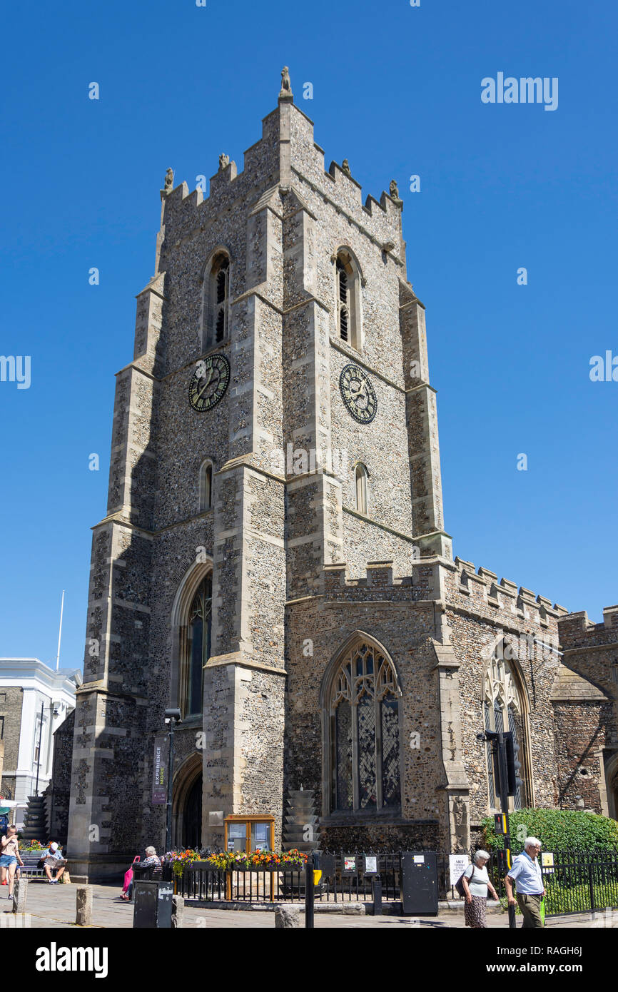 La Chiesa di San Pietro (comunitario e arti sede), la Collina di Mercato, Sudbury, Suffolk, Inghilterra, Regno Unito Foto Stock
