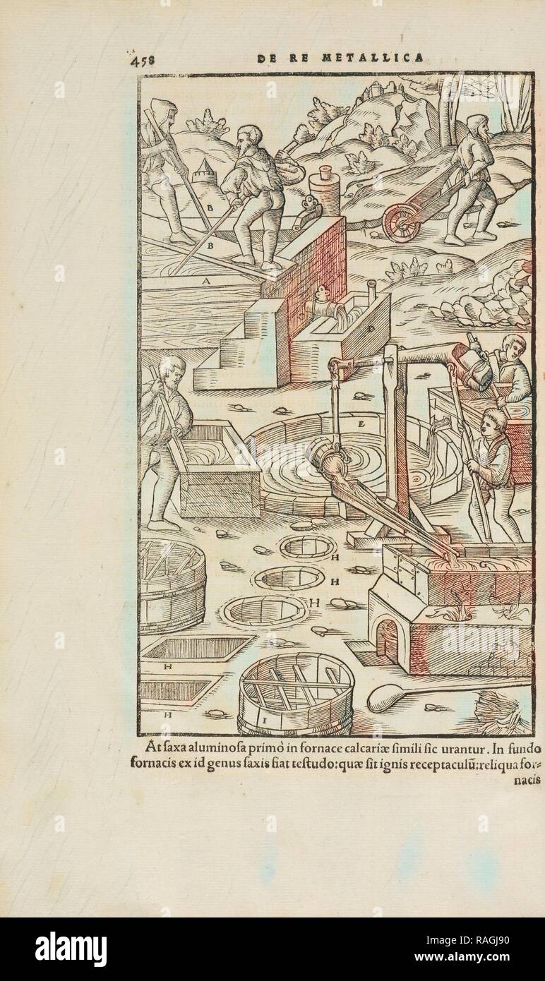 Pagina 458 Agricolae Georgii De re metallica: libri XII. Quibus officia, instrumenta, machinae, ac omnia deni, que, annuncio reinventato Foto Stock