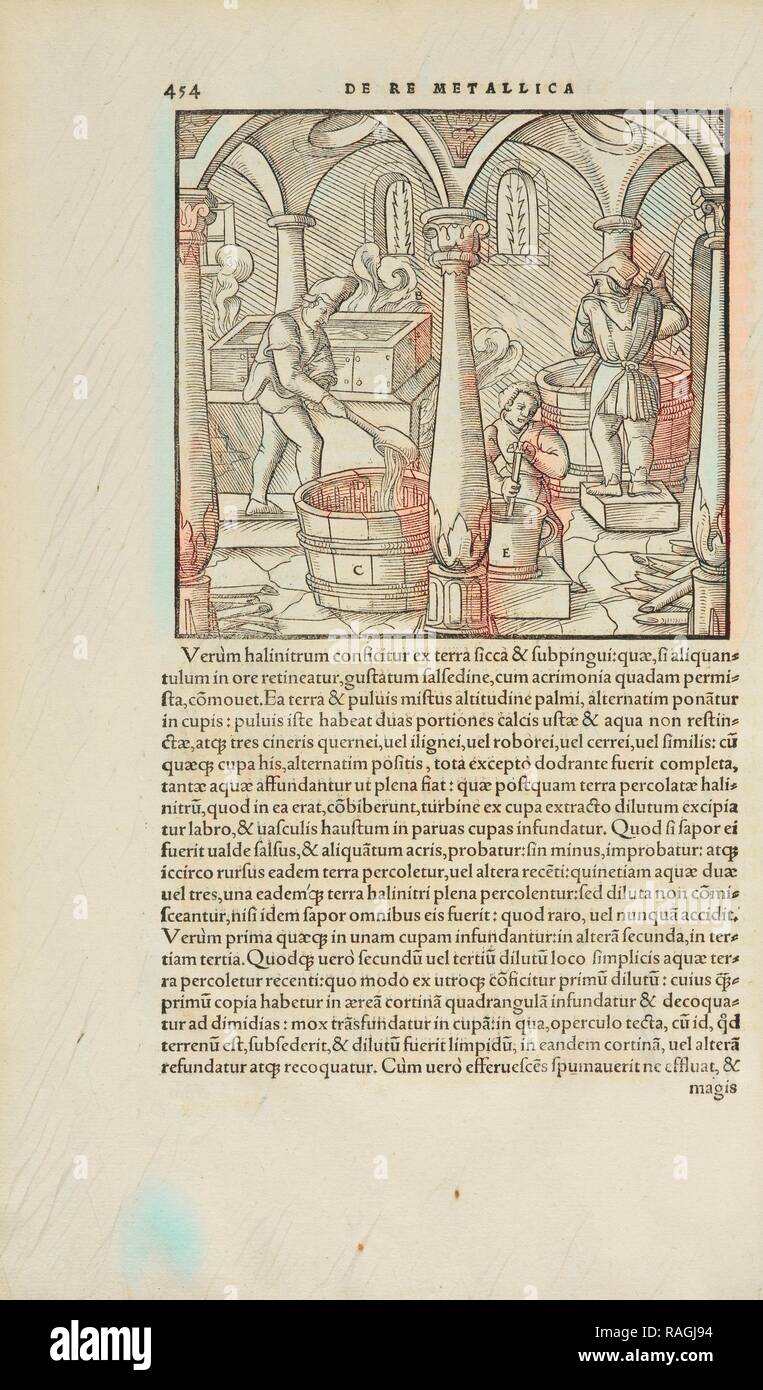 Pagina 454 Georgii Agricolae De re metallica: libri XII. Quibus officia, instrumenta, machinae, ac omnia deni, que, annuncio reinventato Foto Stock