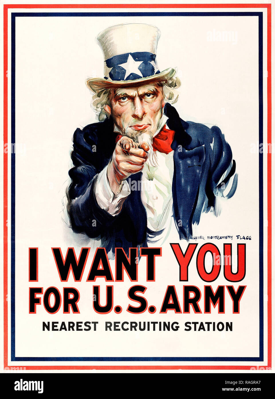 Voglio che per gli Stati Uniti Esercito poster di reclutamento da James Montgomery Flagg Foto Stock