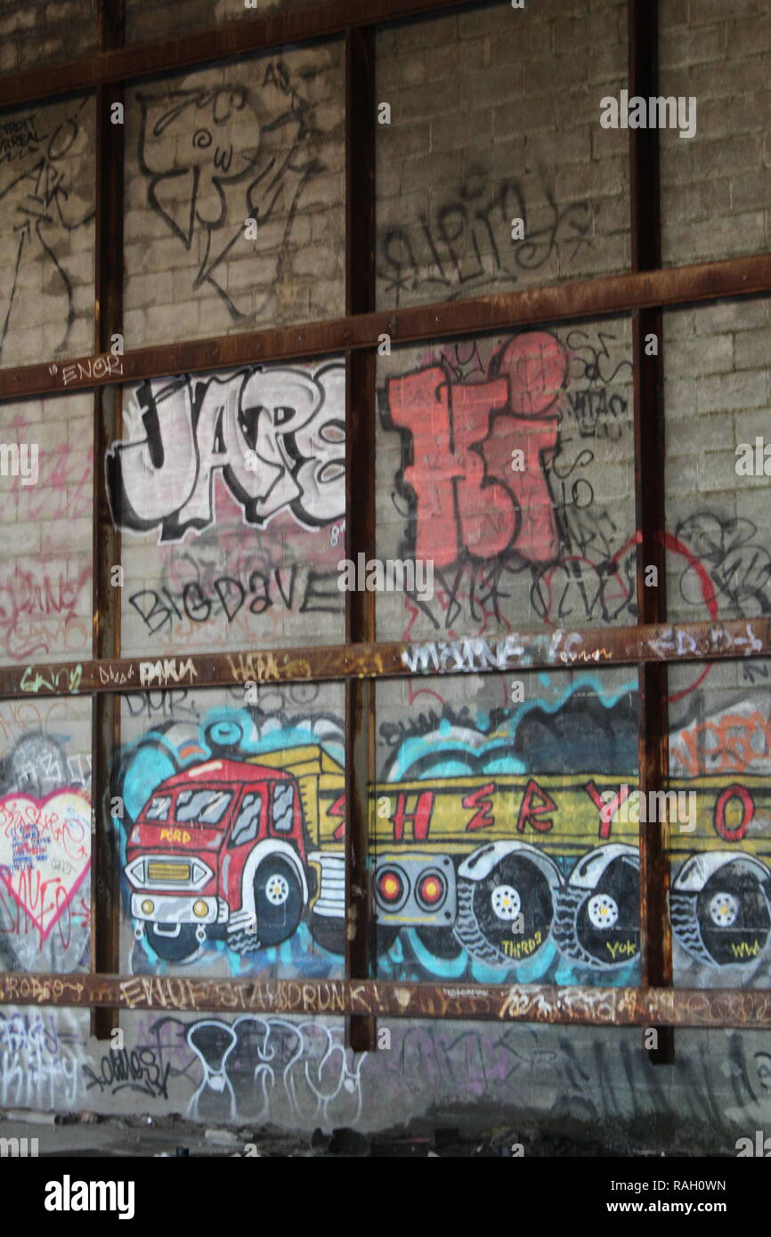 Detroit Urban Graffiti Foto Stock