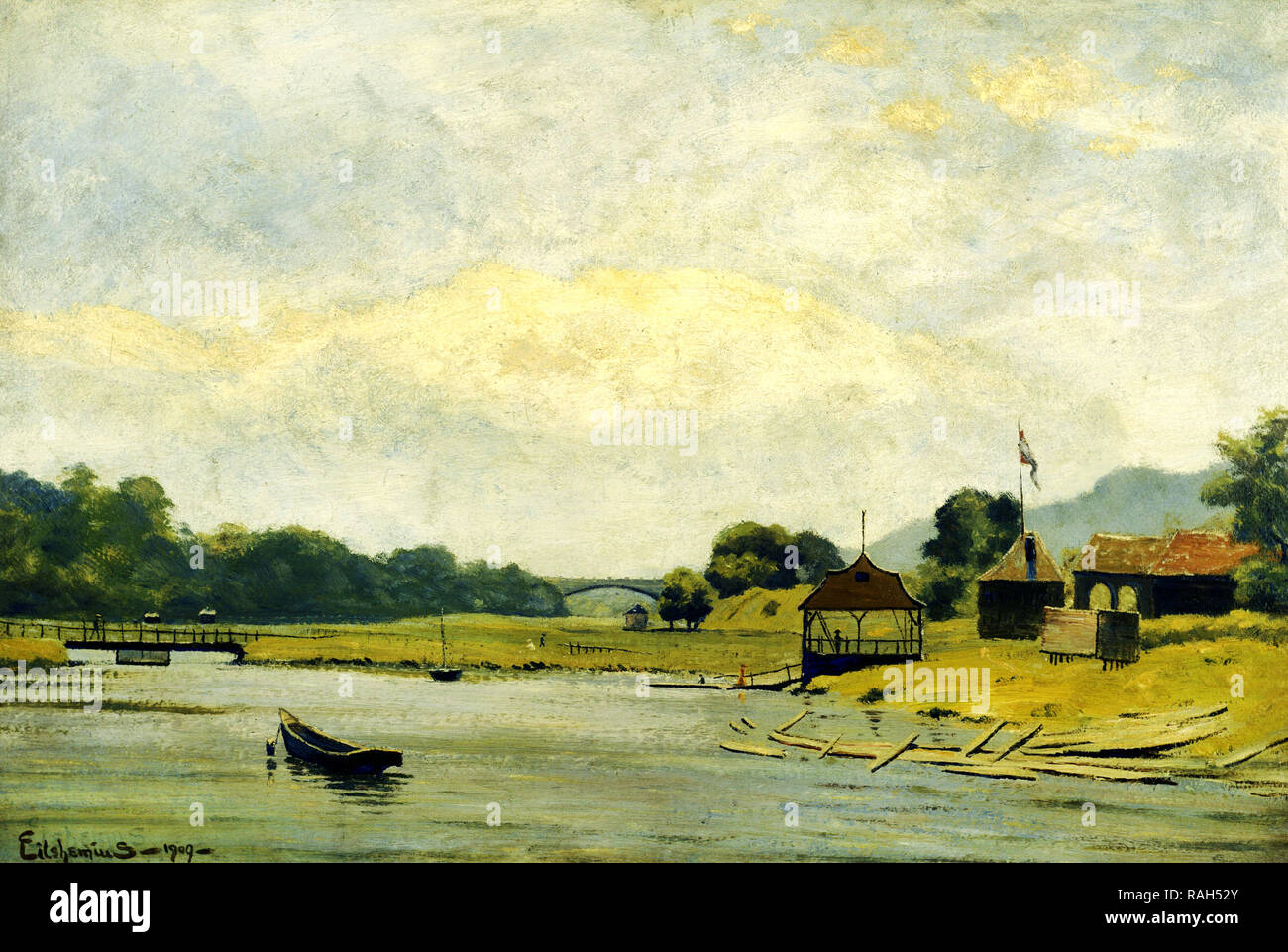 Louis Eilshemius, Kingsbridge 1909 olio su tavola, la Collezione Phillips, Washington, Stati Uniti d'America. Foto Stock