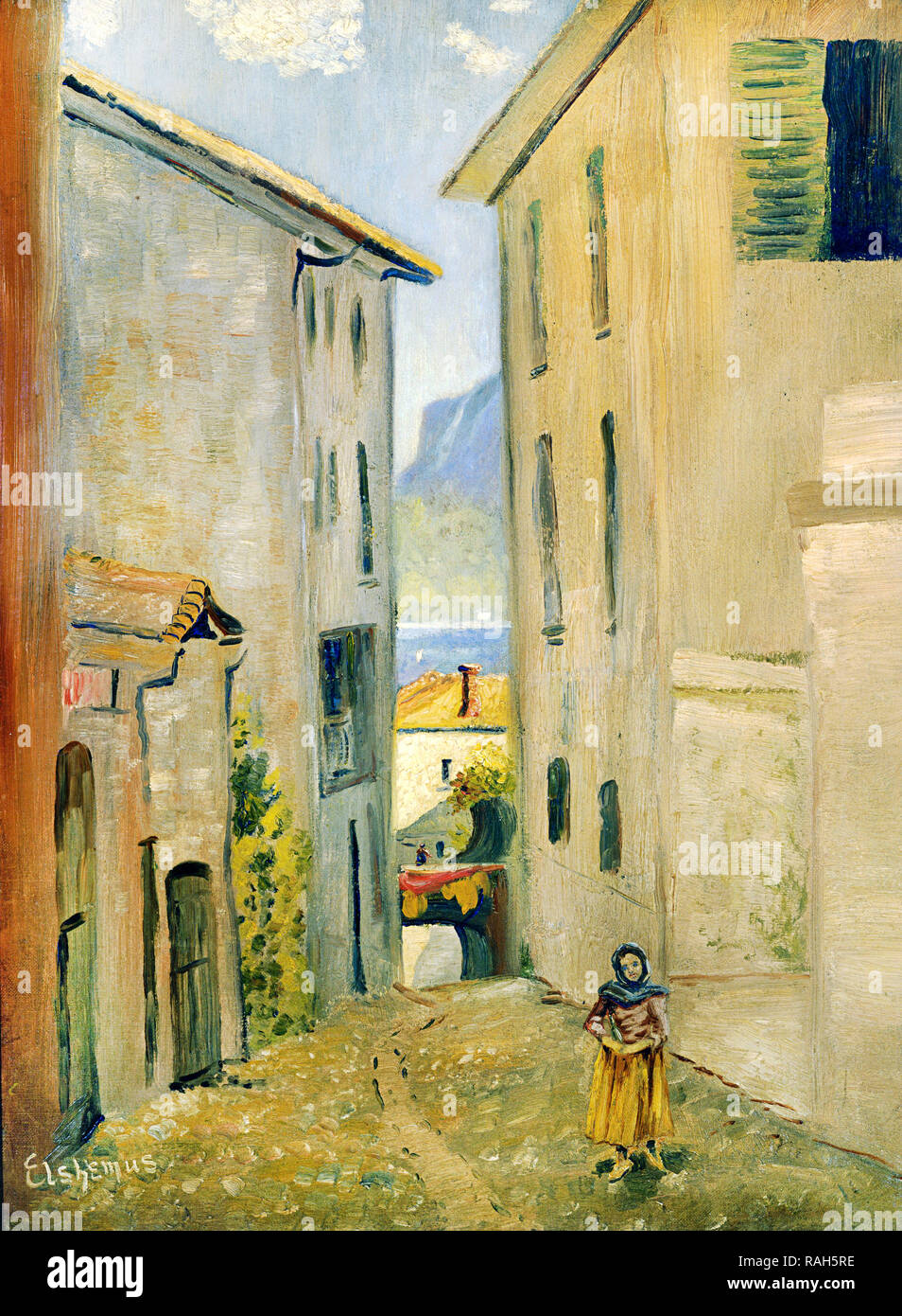 Louis Eilshemius, Street a Lugano 1893 olio su tela, la Collezione Phillips, Washington, Stati Uniti d'America. Foto Stock