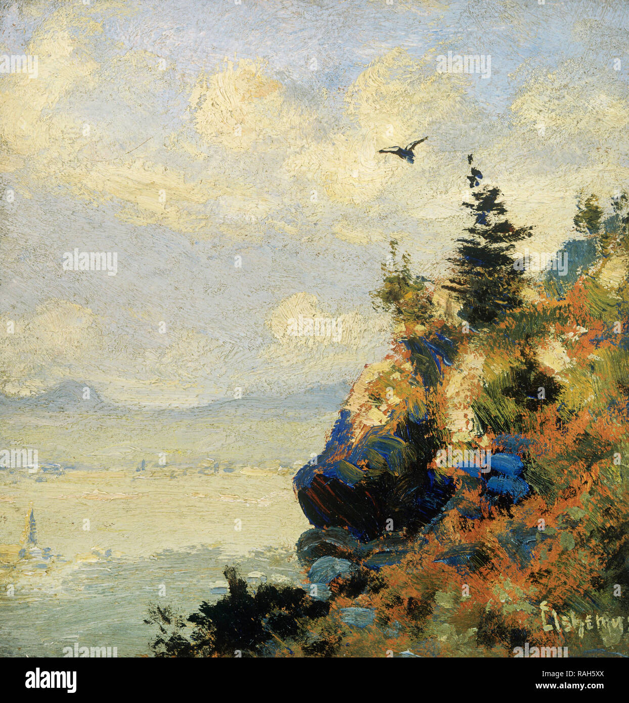 Louis Eilshemius, Estate paesaggio con Hawk, circa 1901-1906, olio su tavola, la Collezione Phillips, Washington, Stati Uniti d'America. Foto Stock