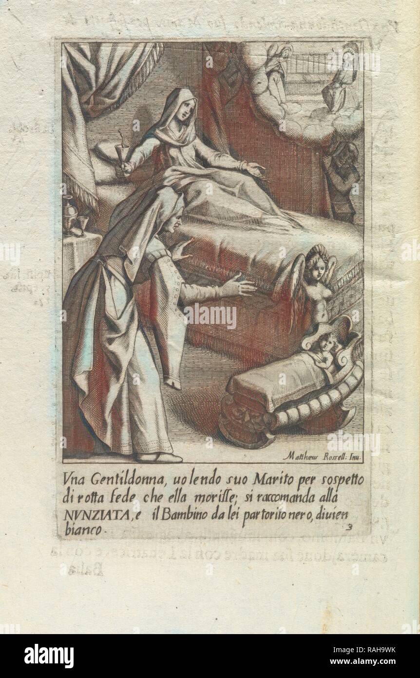Vna gentildonna, uolendo suo marito per sospetto di rotta di fede che ella morisse, si raccomanda alla Nvnziata, e il reinventato Foto Stock