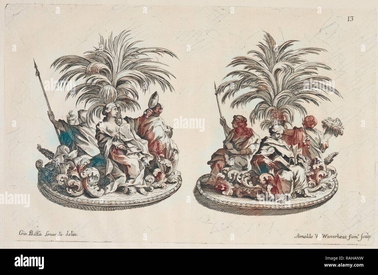 Trionfi o sculture di zucchero che personificano le virtù, Raggvaglio della solenne comparsa, fatta in Roma gli otto di reinventato Foto Stock