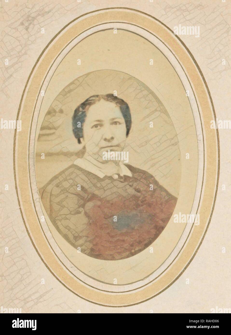 Ritratto di una donna con capelli upswept ed un colletto bianco, Johan Hendrik Hoffmeister, c. 1869 - 1874. Reinventato Foto Stock