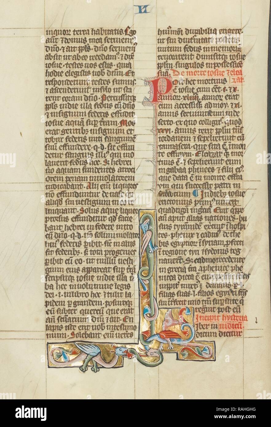 Abitata iniziale di L, Pietro Comestor (francese, circa 1100 - circa 1179), Austria, circa 1300, tempere e oro reinventato Foto Stock