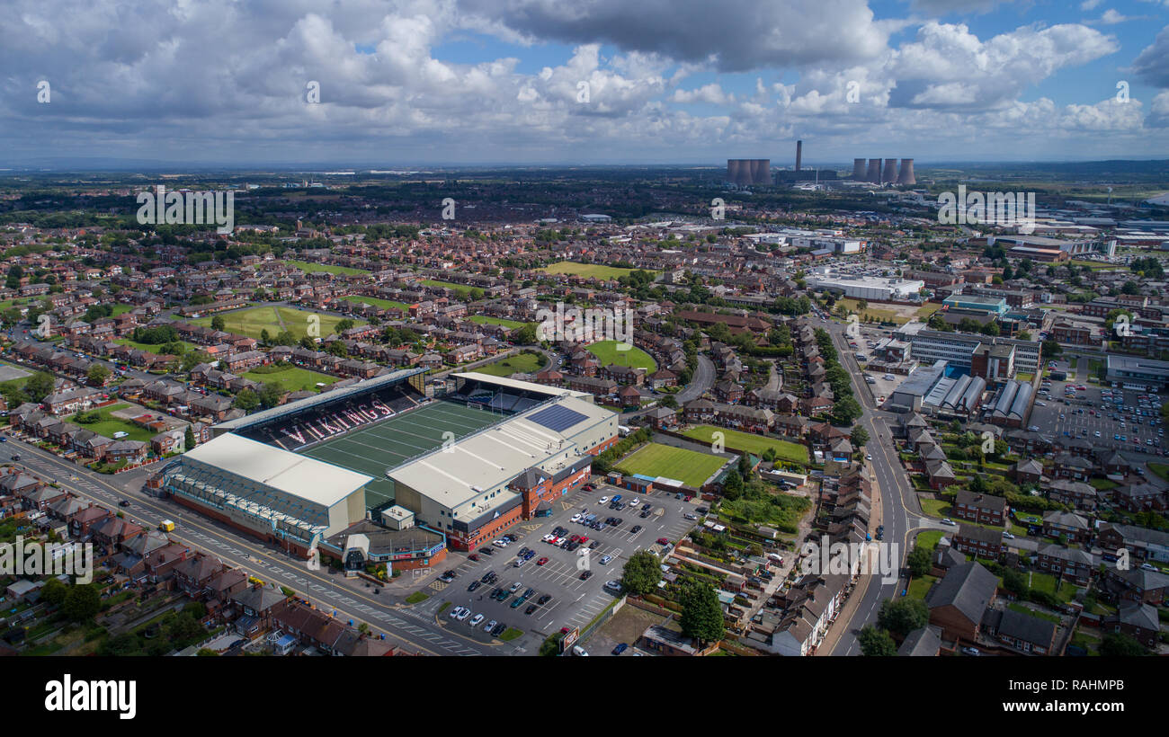 Halton Stadium, casa di Widnes Vikings RLFC, Widnes FC, un multiuso di calcio e rugby venue con tutte le previsioni di erba artificiale nel Cheshire Foto Stock