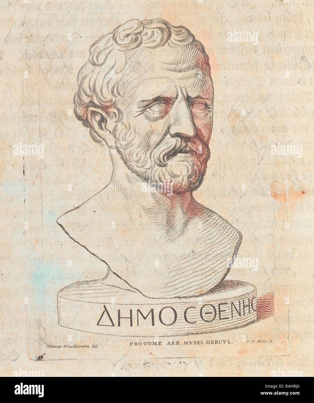 Piccolo busto di Demostene, Johann Winckelmanns Sendschreiben von den herkulanischen Entdeckungen, Boëtius, Christian reinventato Foto Stock