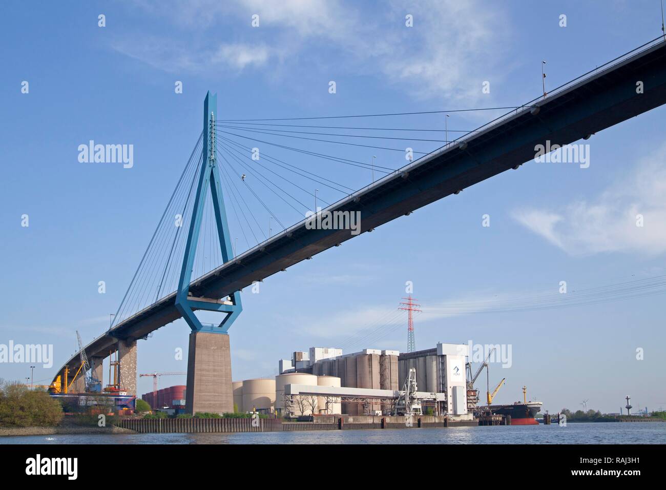 Ponte Koehlbrand, porto di Amburgo, Amburgo Foto Stock