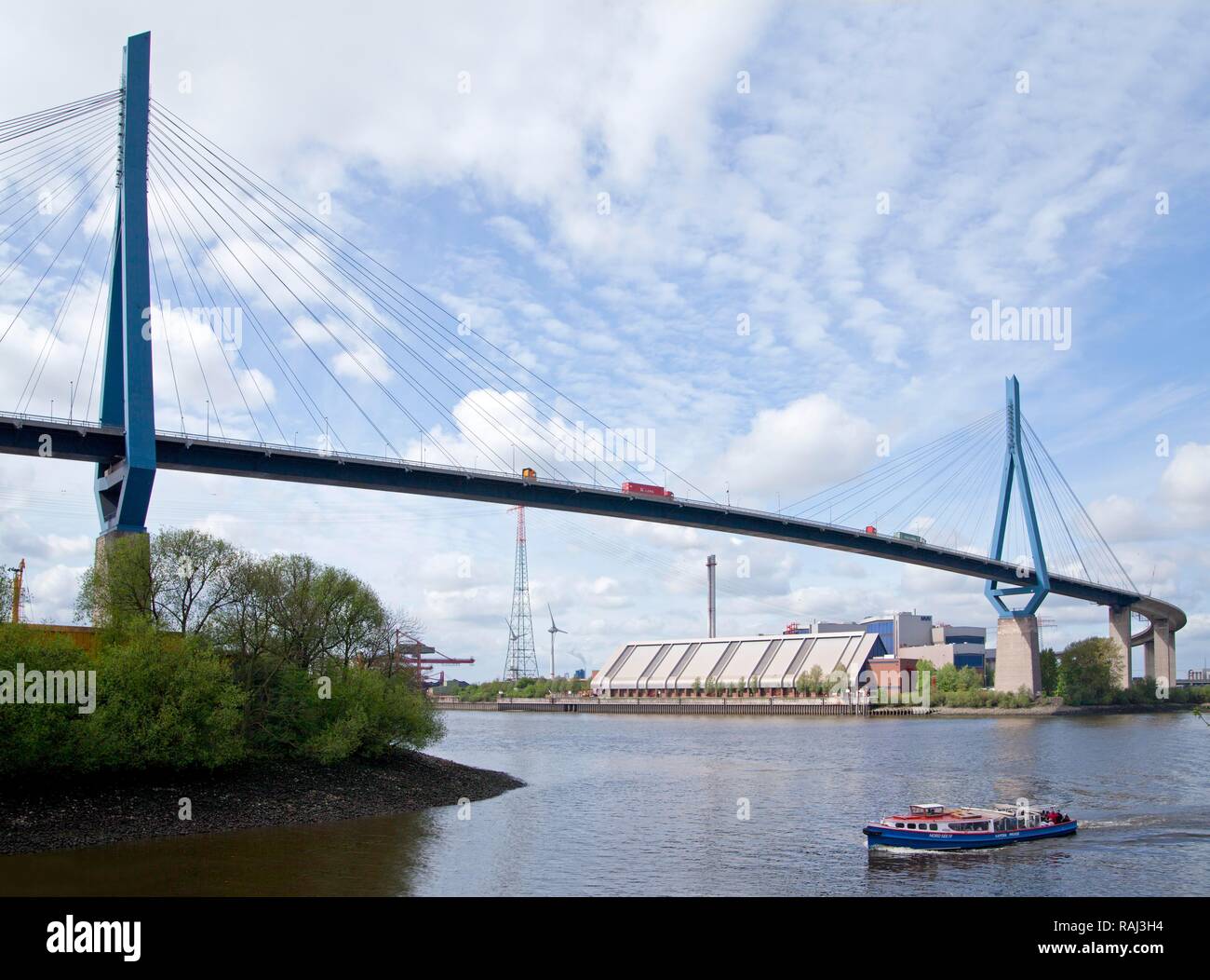 Ponte Koehlbrand, porto di Amburgo, Amburgo Foto Stock