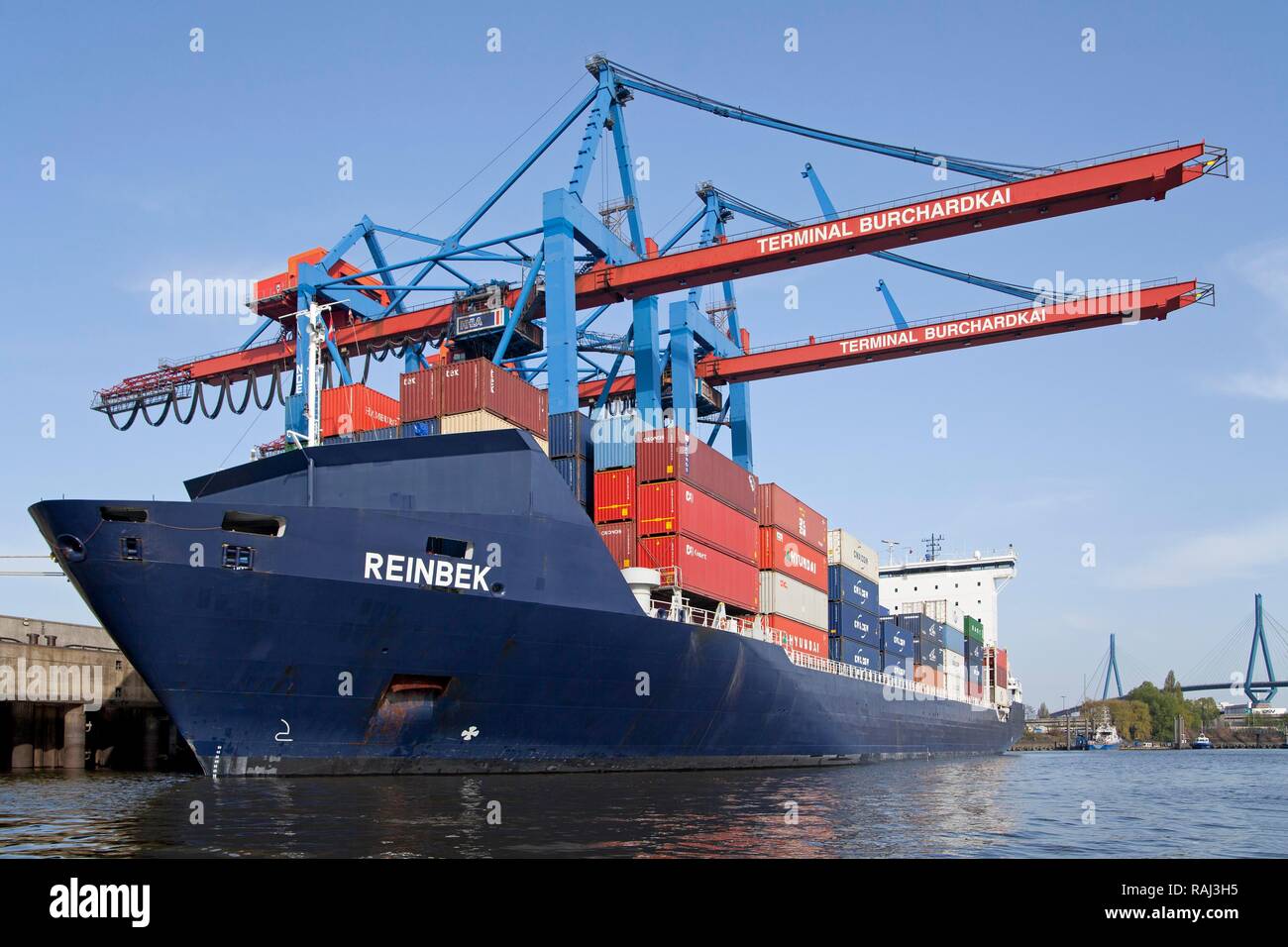 Burchardkai terminal container del porto di Amburgo, Amburgo Foto Stock