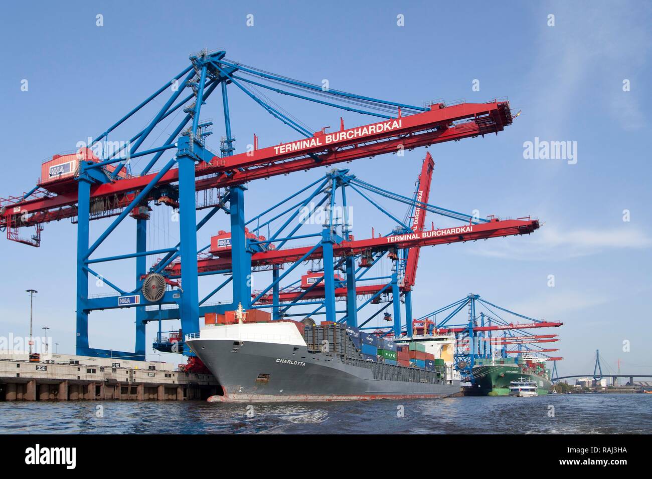 Burchardkai terminal container del porto di Amburgo, Amburgo Foto Stock