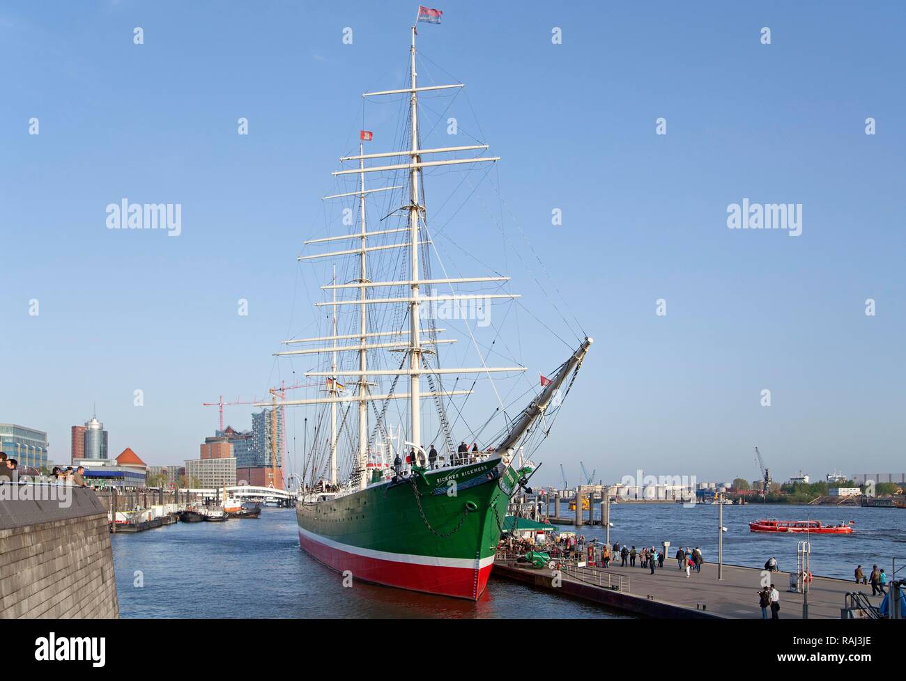 Nave museo Rickmer Rickmers, porto di Amburgo, Amburgo, PublicGround Foto Stock