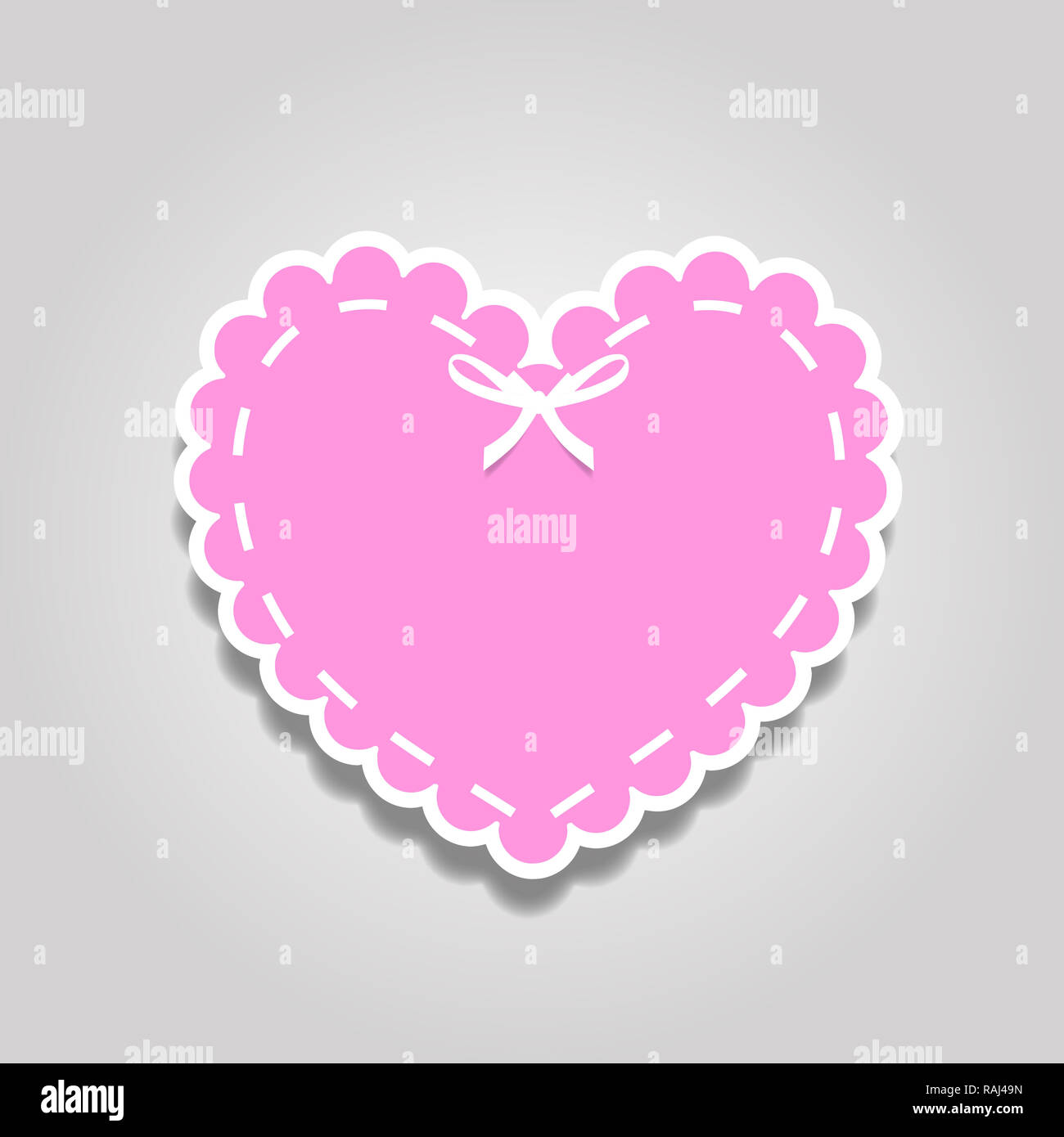 Rose carta tagliata cuore adesivo con allacciatura bianco, nastro e copia  dello spazio. Cuore timbro per baby, valentines o amore wedding  scrapbooking design o isolato Foto stock - Alamy