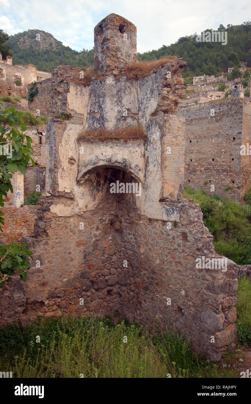 Il greco città fantasma di Levissi, Karmylassos, Kayakoey, Turchia Foto Stock