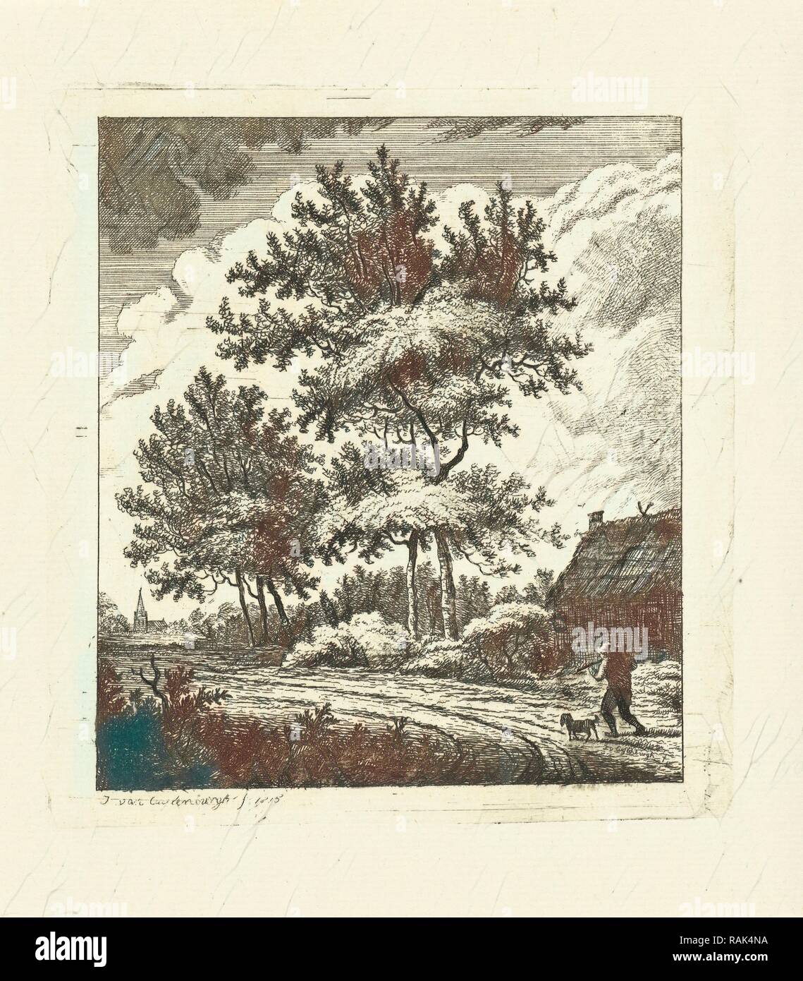 Paesaggio con country road, Johannes van Cuylenburgh, 1815. Reinventato da Gibon. Arte Classica con un tocco di moderno reinventato Foto Stock