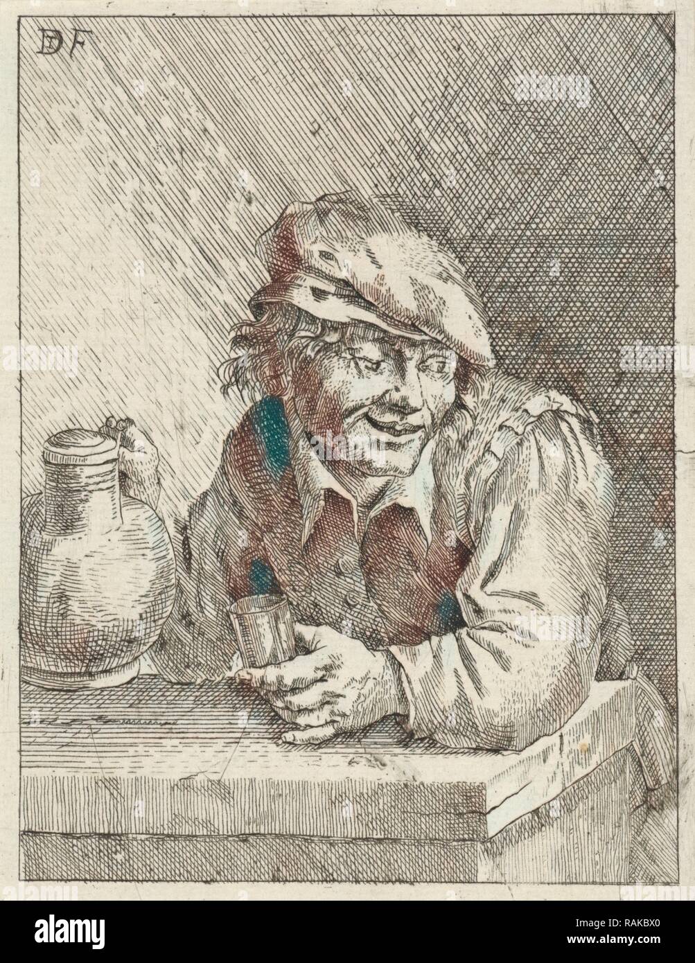 Il contadino, anonimo, 1626-1640. Reinventato da Gibon. Arte Classica con un tocco di moderno reinventato Foto Stock