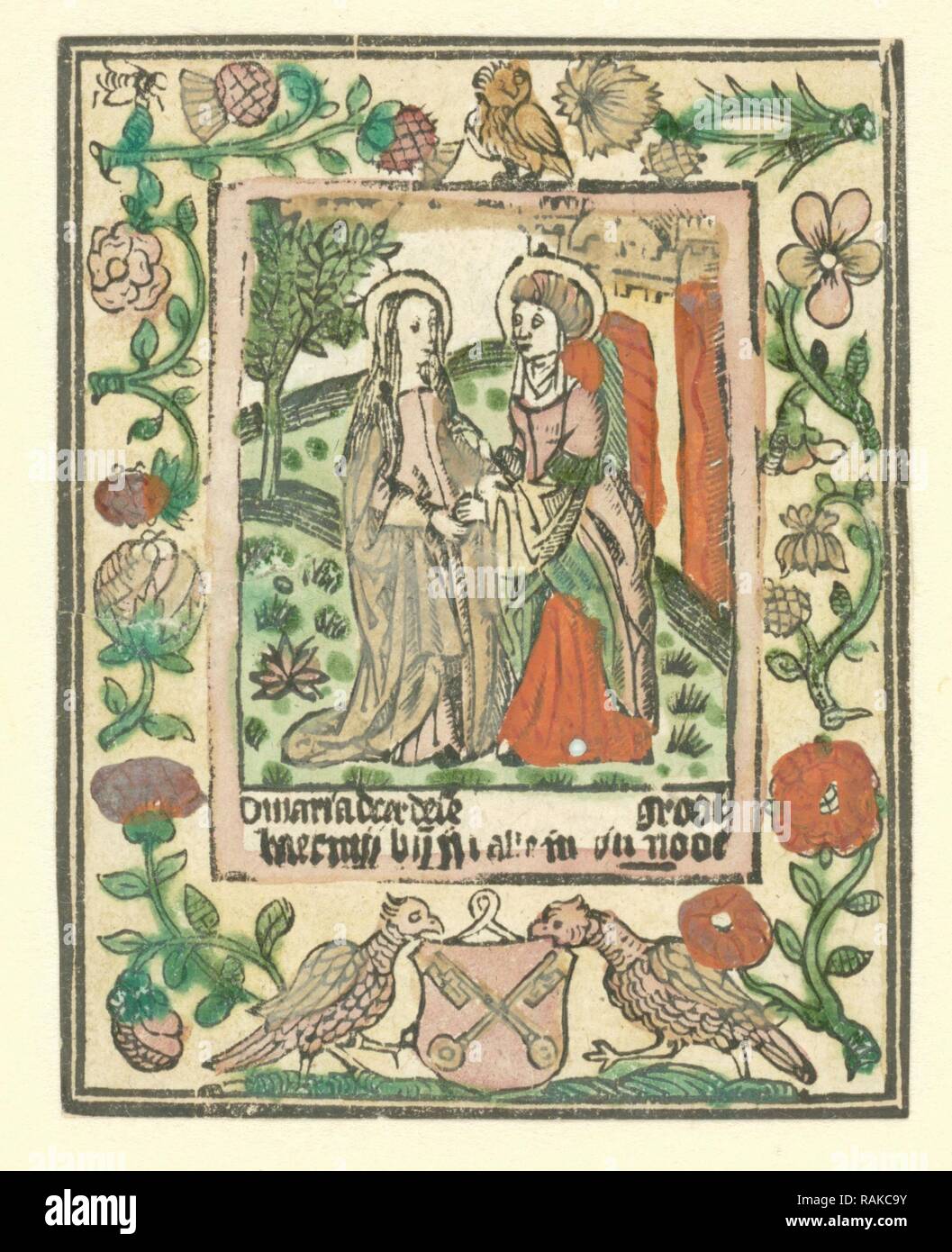 La visitazione, anonimo, 1490 - 1510. Reinventato da Gibon. Arte Classica con un tocco di moderno reinventato Foto Stock