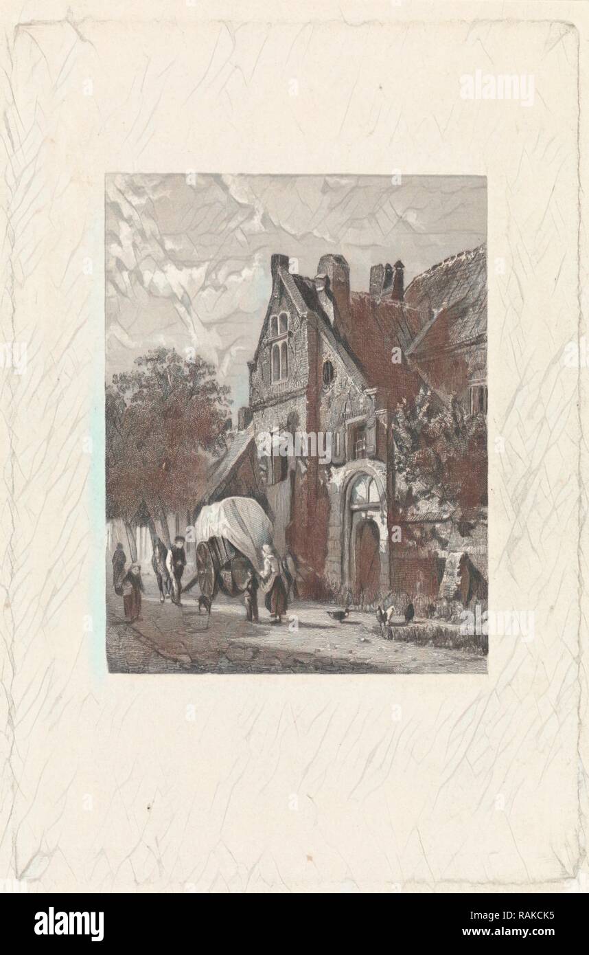 Street, Christiaan Lodewijk van Kesteren, 1866. Reinventato da Gibon. Arte Classica con un tocco di moderno reinventato Foto Stock