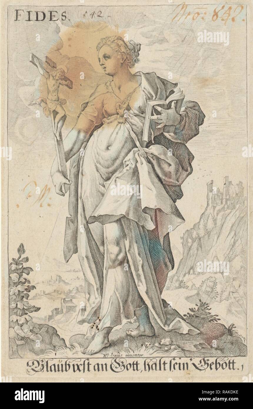 La fede (Fides), anonimo, 1587 - 1637. Reinventato da Gibon. Arte Classica con un tocco di moderno reinventato Foto Stock
