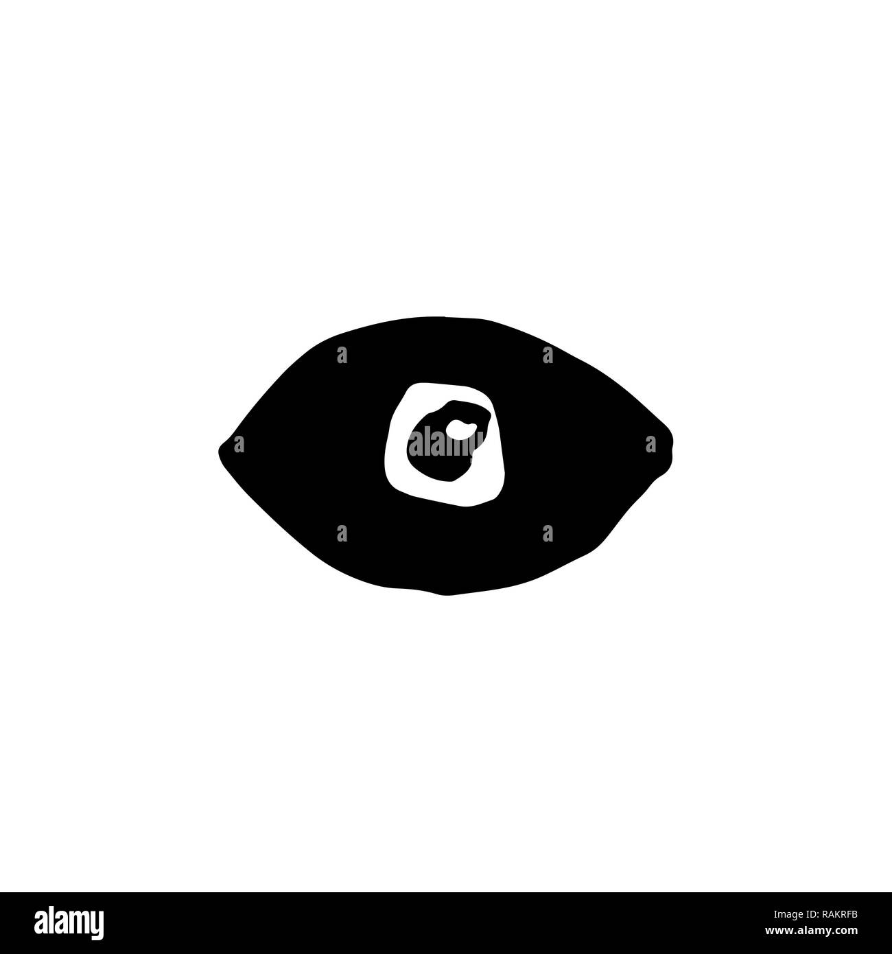 Occhio icona grunge. Vision illustrazione vettoriale. Illustrazione Vettoriale