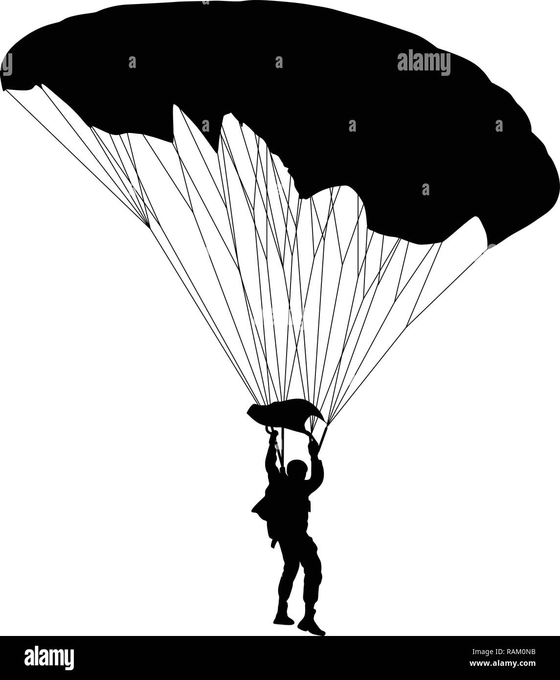 Parachutist vettore silhouette Illustrazione Vettoriale