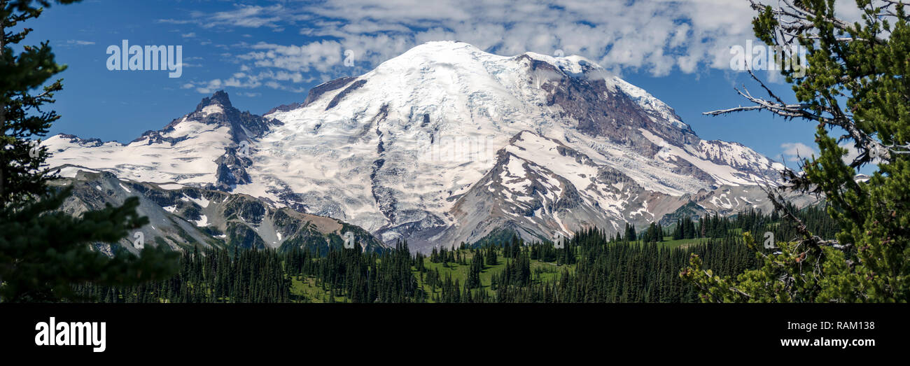 Vista panoramica della famosa in tutto il mondo natura destinazione vicino Seattle Washington con giornate di sole il cielo blu Foto Stock