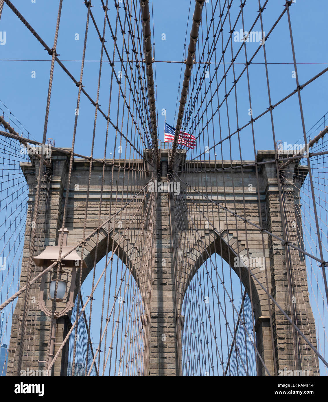 Ponte di Brooklyn a New York City Foto Stock