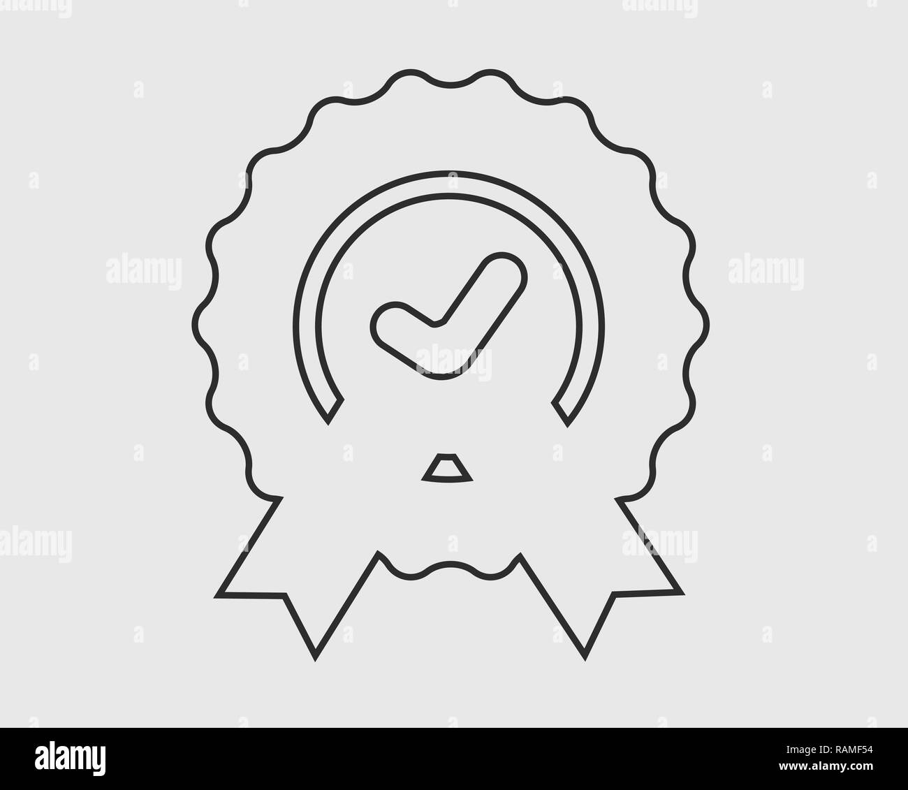 Il Badge Icona linea su sfondo grigio. Illustrazione Vettoriale